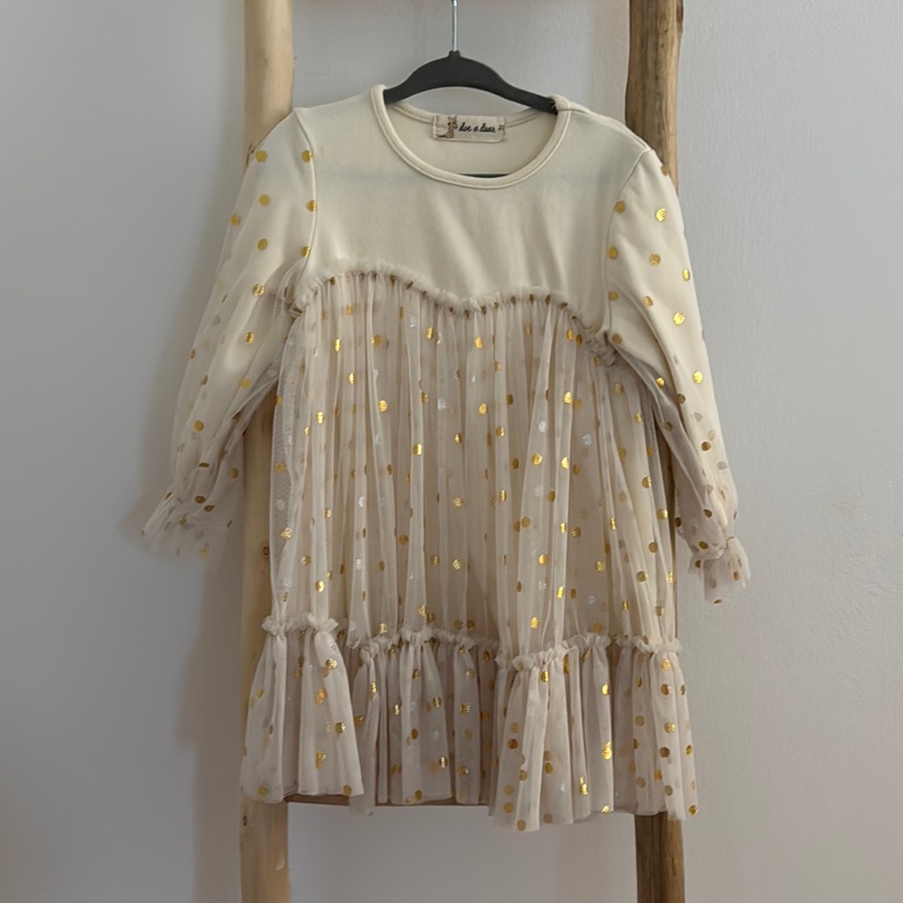 Cream Ruffled Tiered Dress